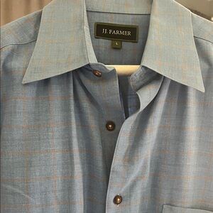 Blue and tan plaid Men's Shirt